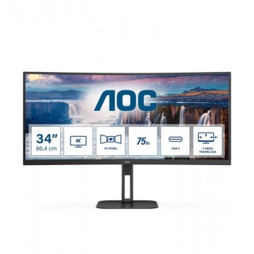AOC V5 CU34V5C LED display 86,4 cm (34") 3440 x 1440 pixels Wide Quad HD Noir 