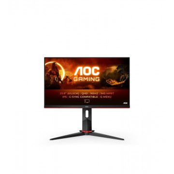 AOC G2 Q24G2A/BK écran plat de PC 60,5 cm (23.8") 2560 x 1440 pixels Noir, Rouge 