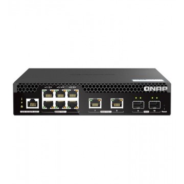 QNAP QSW-M2106PR-2S2T commutateur réseau Géré L2 10G Ethernet (100/1000/10000) Connexion Ethernet, supportant l'alimentation via