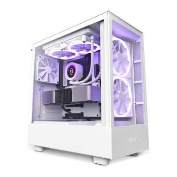 Boitier Moyen Tour ATX NZXT H5 Elite RGB avec panneaux vitrés (Blanc) 