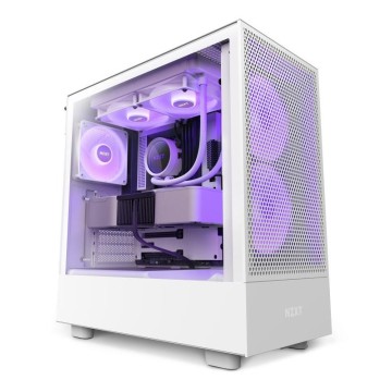 Boitier Moyen Tour ATX NZXT H5 Flow RGB avec panneau vitré (Blanc) 