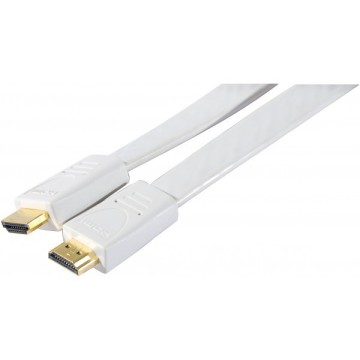 Cordon HDMI haute vitesse plat blanc 5m128316Cordon HDMI haute vitesse plat blanc 5m