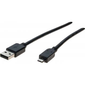 DACOMEX Sachet cordon USB 2.0 Type-A / micro USB B noir - 1 m194004
