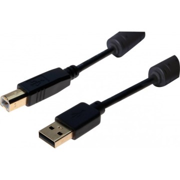 Cordon USB 2.0 type A / B avec ferrites noir - 1,0 m532429Cordon USB 2.0 type A / B avec ferrites noir - 1,0 m
